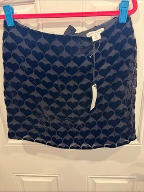 cupcakes & cashmere Black Velvet Heart-Print Mini Skirt